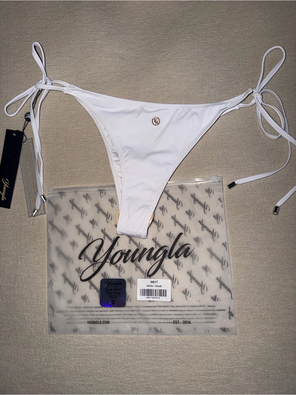 YoungLA White Tie-Side Bikini Bottom
